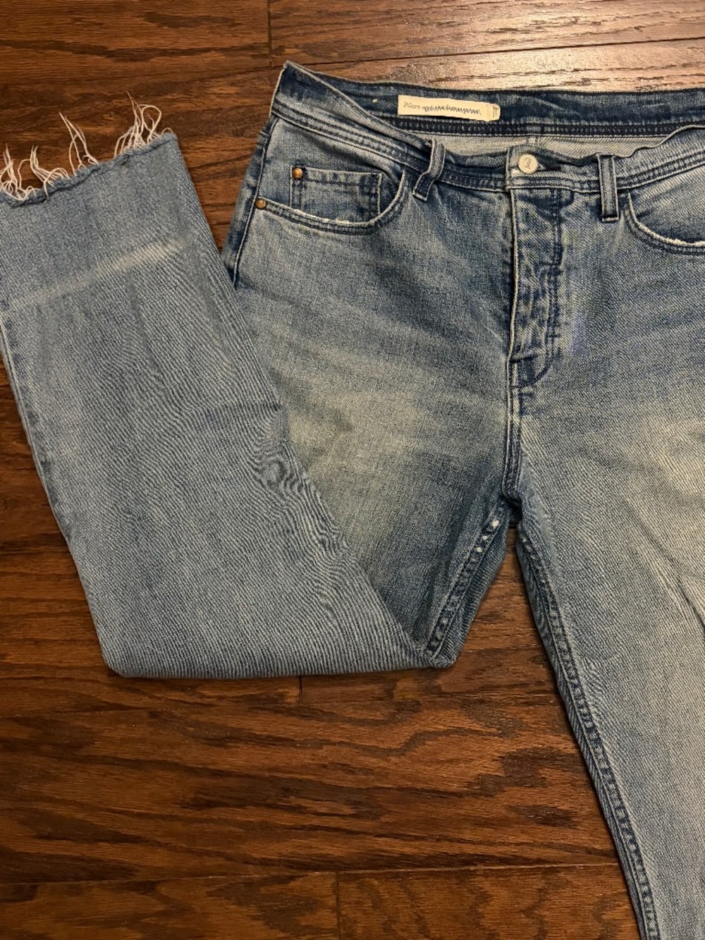 Pilcro Anthropologie wide leg high rise cropped jeans size 28